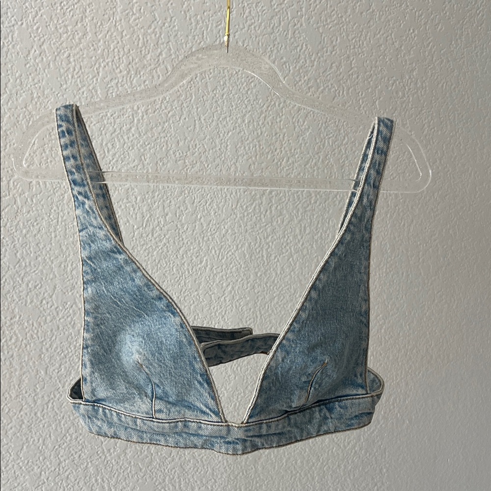 Denim Blue Bralette Top